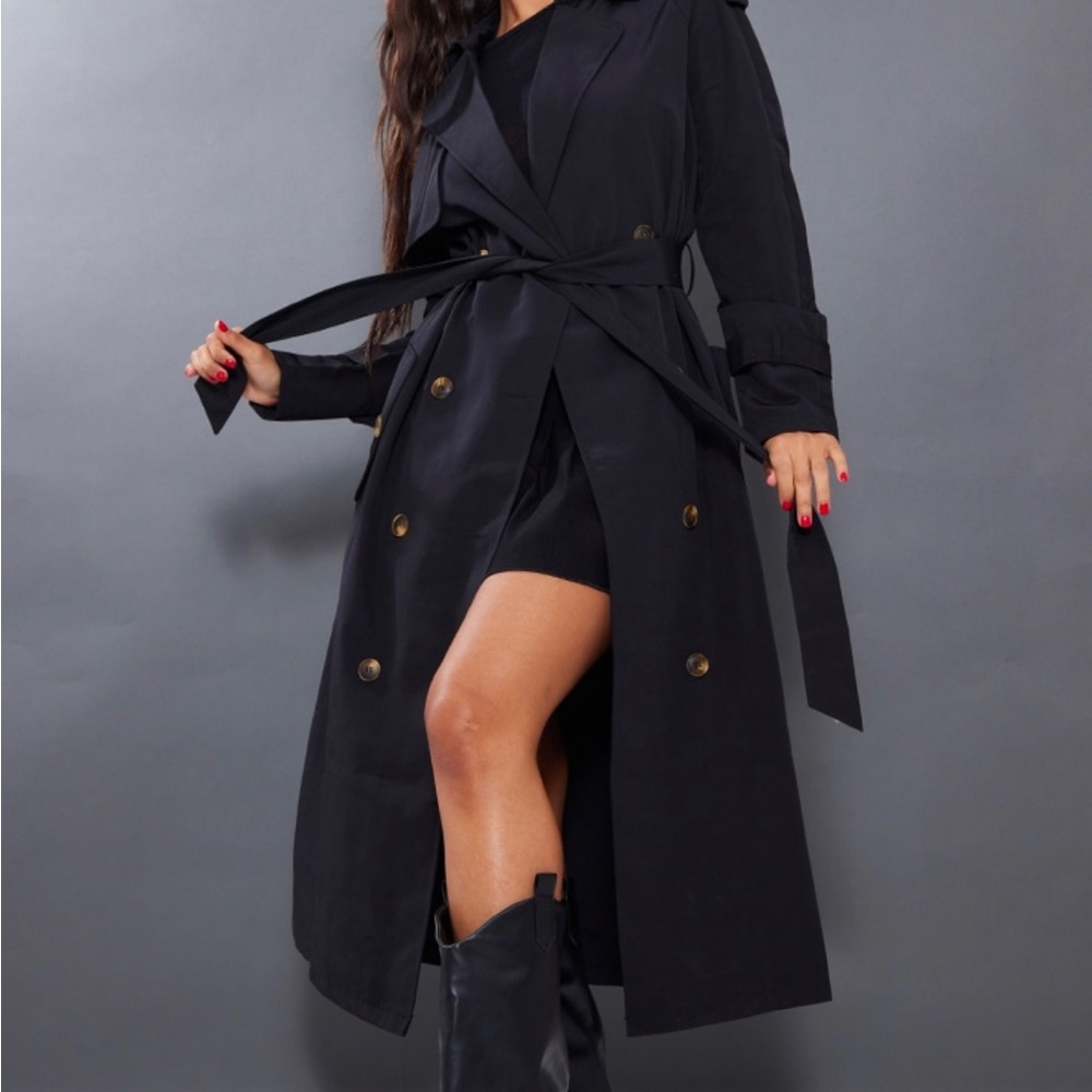 Black Petite trench coat